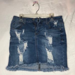 Distressed Skirt